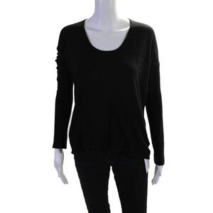 Helmut Women's Round Neck Long Sleeves Pullover Sweater Black Size P